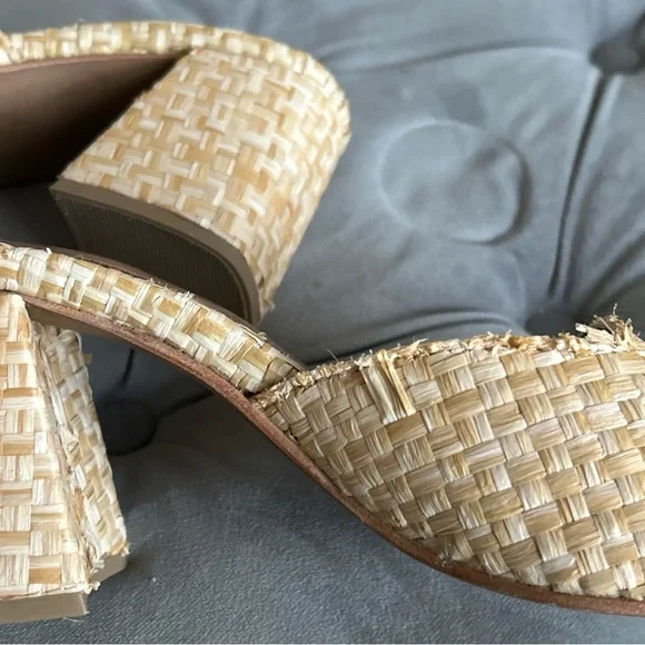 Jeffrey Campbell Melange Womens Woven Raffia Block Heel Sandal Mule Slide 8 - Picture 11 of 12